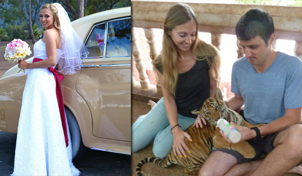 holding a baby tiger also love on the special day